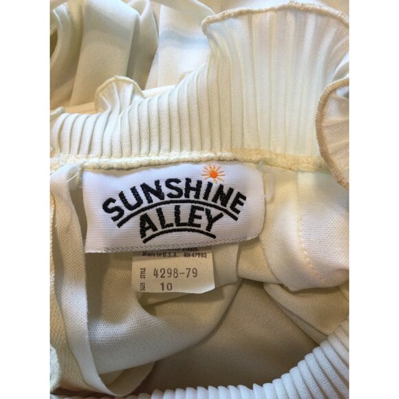 Vintage Sunshine Alley Dress & Jacket Belt Size 10 Ruffled Collar Made In USA - Picture 4 of 16